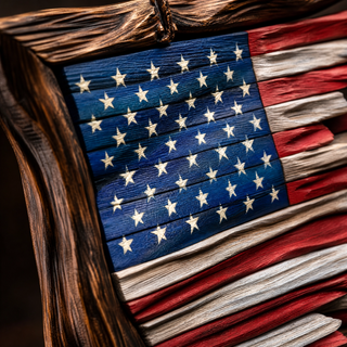 Wooden national flag pendant