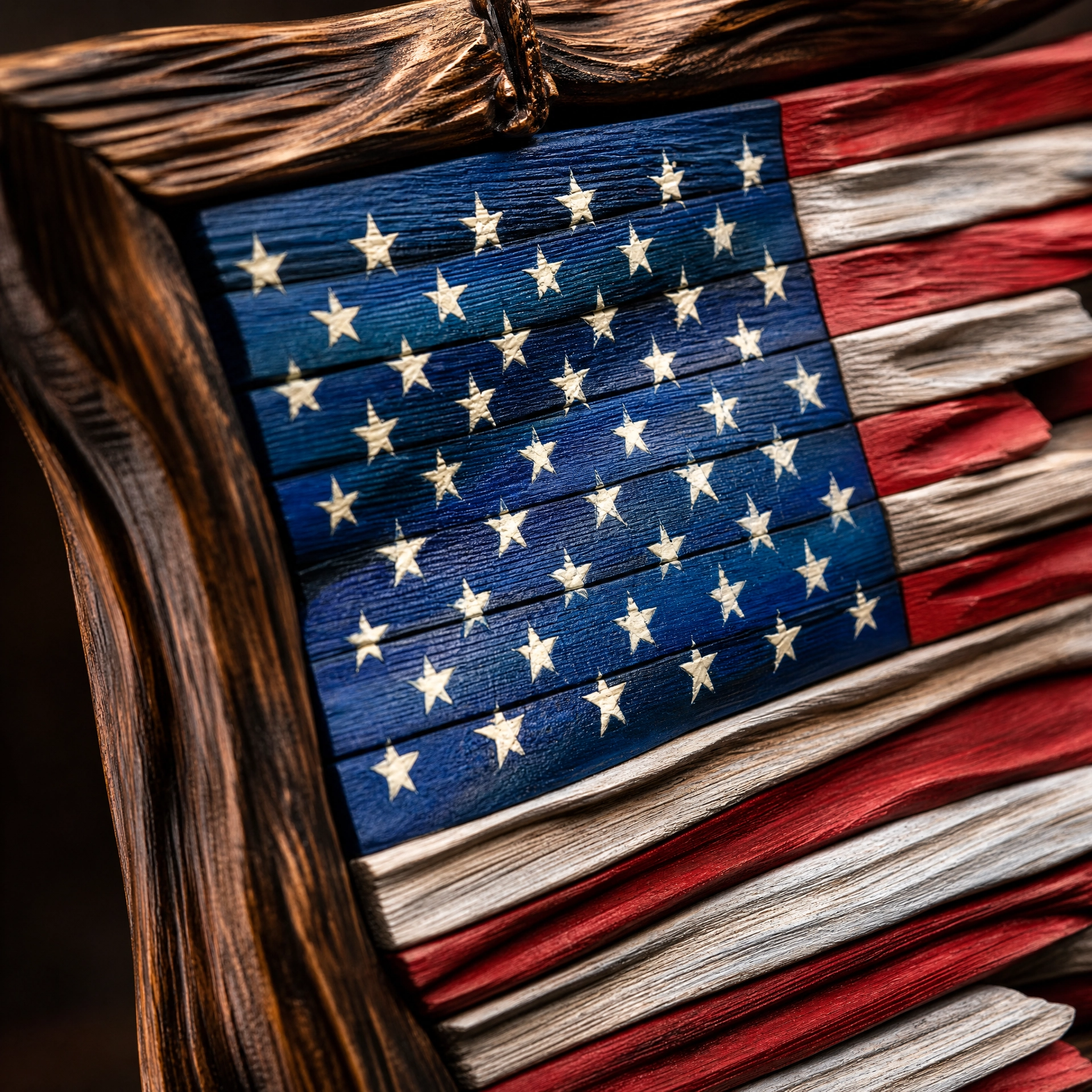 Wooden national flag pendant