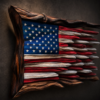Wooden national flag pendant